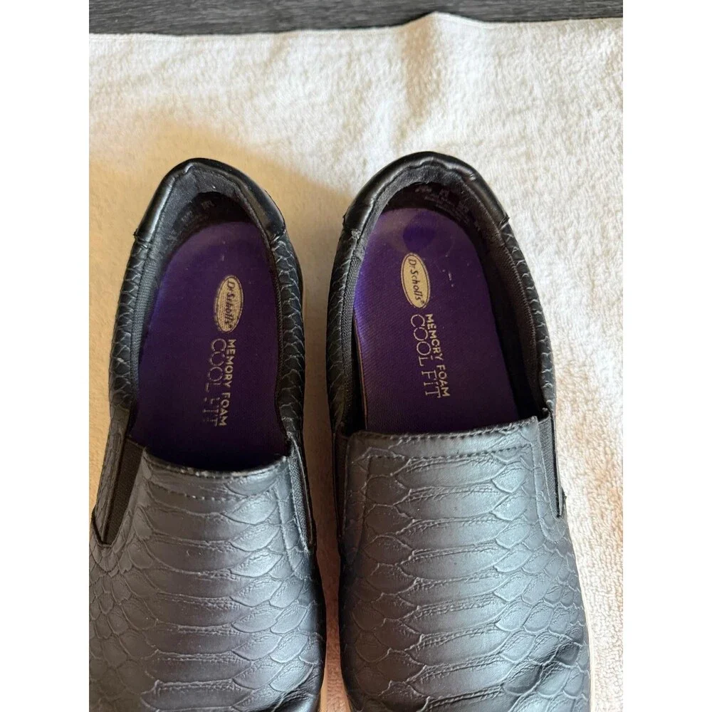 Dr. Scholl's Madison Womens Slip On Sneaker Black Snake Embossed Size 8.5